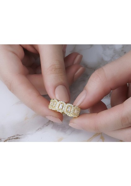 Gold Baget Gümüş Tamtur Yüzük