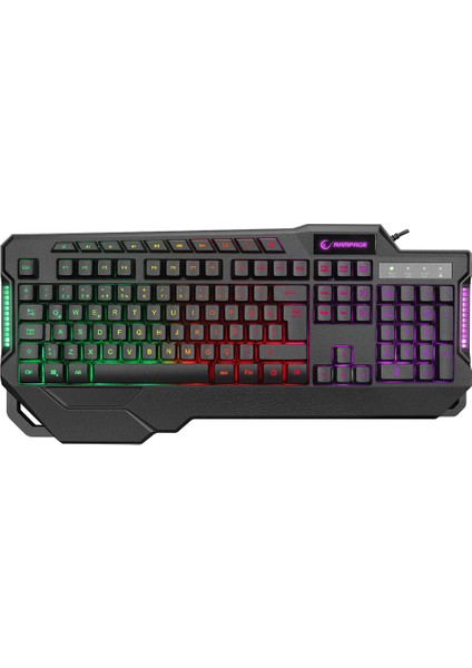 KB-R46 Carısma USB Rainbow Q Oyuncu Klavye + Sgm-L1 Lumos Siyah 6400DPI Rgb Makrolu Oyuncu Mouse