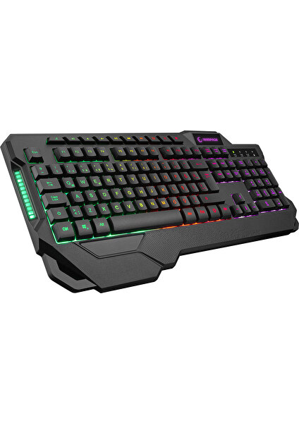 KB-R46 Carısma USB Rainbow Q Oyuncu Klavye + Sgm-L1 Lumos Siyah 6400DPI Rgb Makrolu Oyuncu Mouse