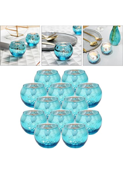 B Baosity 12 Adet Adil Mumluk Centerpiece Kase Tealight Sahipleri Ev Dekorasyon Mavi