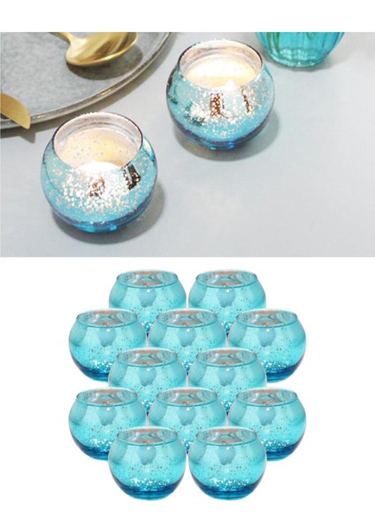 B Baosity 12 Adet Adil Mumluk Centerpiece Kase Tealight Sahipleri Ev Dekorasyon Mavi