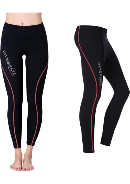 B Baosity 1.5mm Neopren Scuba Şnorkel Sörf Dalış Pantolon Wetsuit L Kırmızı Kadınlar Için