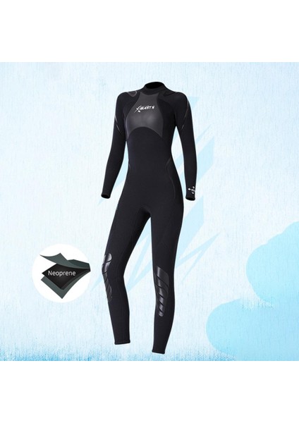 B Baosity 1.5mm Tam Boy Wetsuit Tulum Mayo Kano Dalış Cilt Yüzme Kadınlar Için L