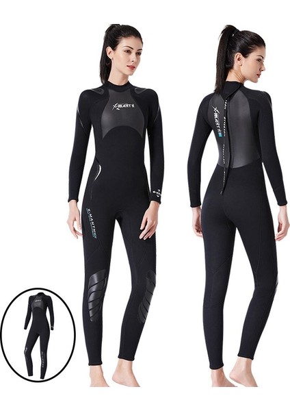 B Baosity 1.5mm Tam Boy Wetsuit Tulum Mayo Kano Dalış Cilt Yüzme Kadınlar Için L