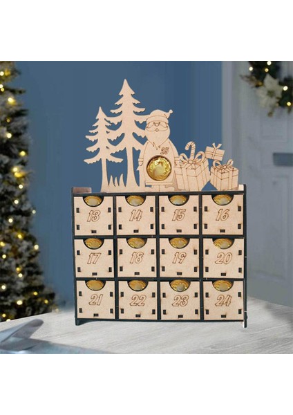 Advent Takvim Boş 24 Depolama Çekmeceleri Noel Geri Sayım Çocuk Hediyeler Için