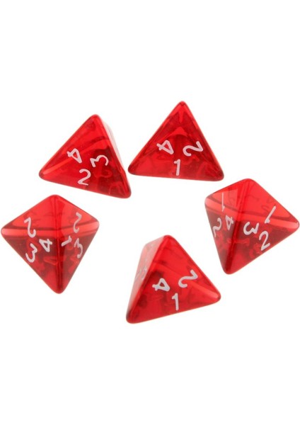 100 Adet Kırmızı Zar Set D4 Dört Taraflı Gem Zar 2 cm 4-Die Zar Oyuncu Için Rpg Zar