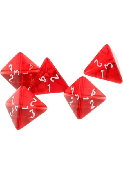 100 Adet Kırmızı Zar Set D4 Dört Taraflı Gem Zar 2 cm 4-Die Zar Oyuncu Için Rpg Zar
