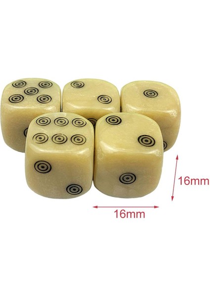 5 Adet 1.6 cm Altı Taraflı Zar Set Parti Prop Eğitici Oyuncak Masa Oyun Parçaları