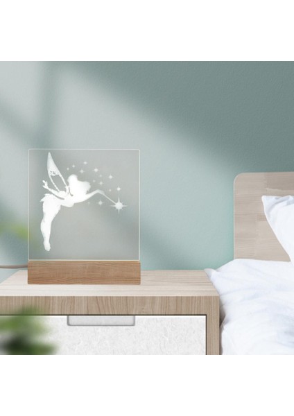 3D Gece Işık Akrilik Başucu Lamba Çalışma Odası Dekor Noel Düğün Peri Için