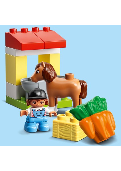 ® DUPLO® At Ahırı ve Midilli Bakımı 10951 Okul Öncesi Çocuklar için At ve Midilli Ahırı Oyuncak Yapım Seti (65 Parça)