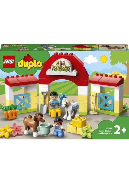 ® DUPLO® At Ahırı ve Midilli Bakımı 10951 Okul Öncesi Çocuklar için At ve Midilli Ahırı Oyuncak Yapım Seti (65 Parça)