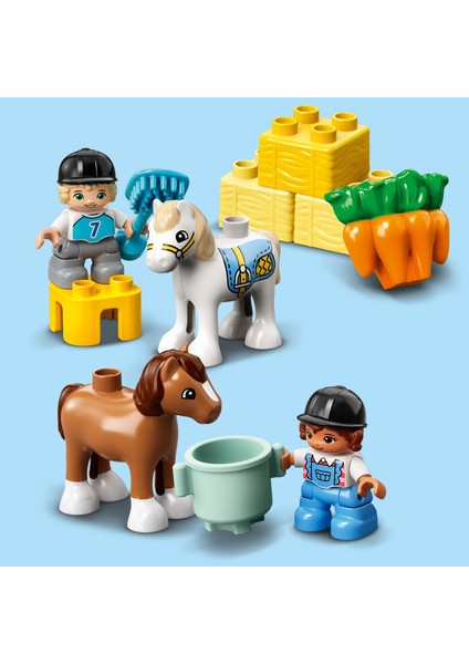 ® DUPLO® At Ahırı ve Midilli Bakımı 10951 Okul Öncesi Çocuklar için At ve Midilli Ahırı Oyuncak Yapım Seti (65 Parça)