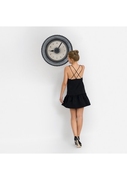 Demre 90 cm Büyük Analog Fiberglass Dekoratif Duvar Saati