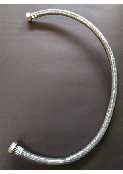 Kalın Çelik Örgülü 1/2 Bağlantı Hortumu Rekorlu 70 cm 2 Adet