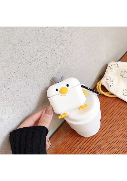 Airpods Pro Için Sevimli Ördek Kulaklık Kılıfı-Beyaz fiyatları
