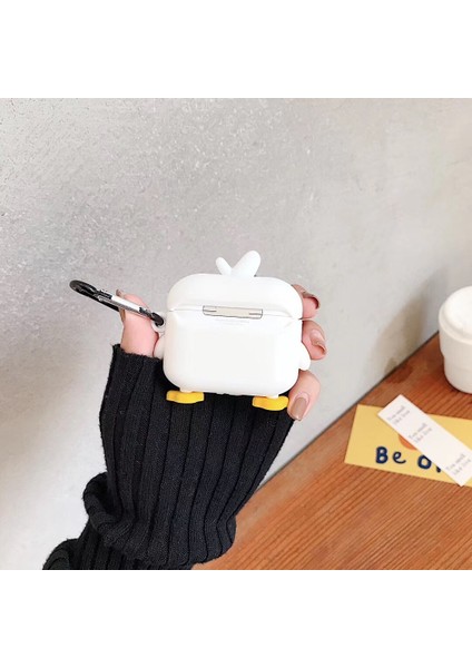 Airpods Pro Için Sevimli Ördek Kulaklık Kılıfı-Beyaz modelleri