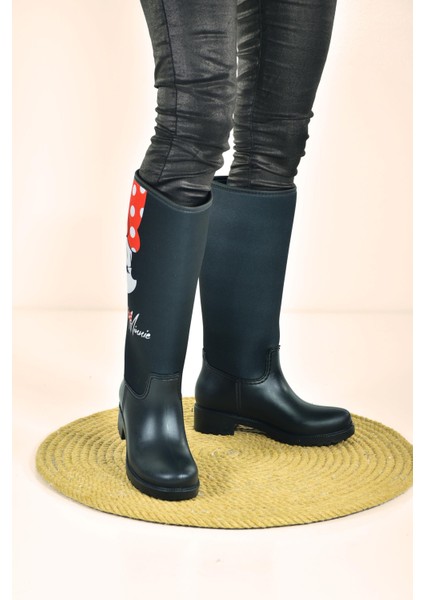 Kadın Özel Tasarım Siyah Uzun Çizme