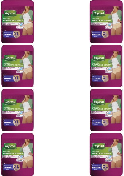 Kadın Emici Külot Xlarge 30'lu Paket 8'li