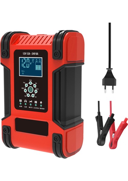 12V 24V 12A 7 Aşamalı Otomatik Akıllı Akü Şarj Cihazı