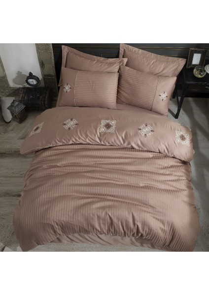 Elegant Zeugma Saten Çift Kişilik Nakışlı Nevresim Takımı modelleri