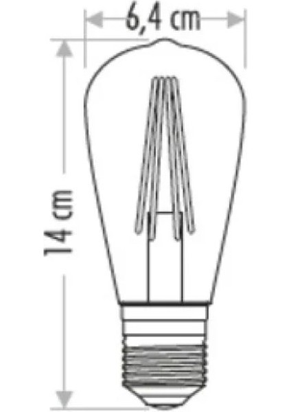 8W E27 Amber Renk Rustik LED Ampul CT-4290