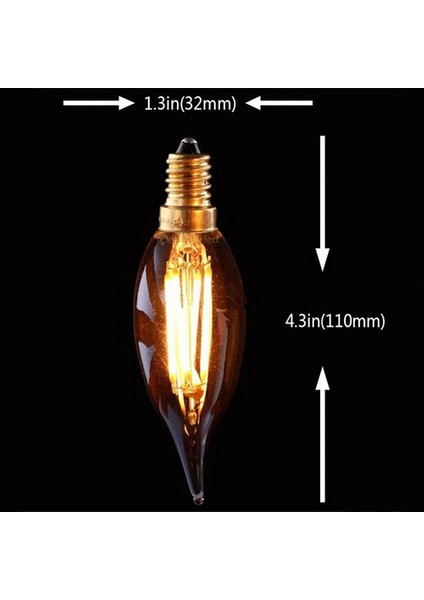 4W E14 2700K Amber Rustik Kıvrık Dekoratif LED Ampul CT-4281