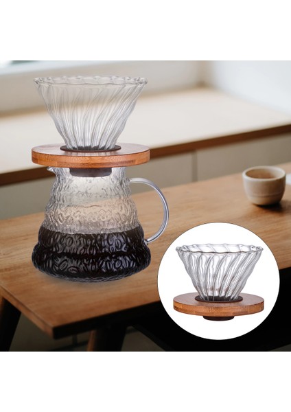 Kahve Filtresi Fincan Manuel Ahşap Palet Kahve Brewer ile Kahve Makinesi Üzerinde