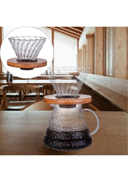 Kahve Filtresi Fincan Manuel Ahşap Palet Kahve Brewer ile Kahve Makinesi Üzerinde
