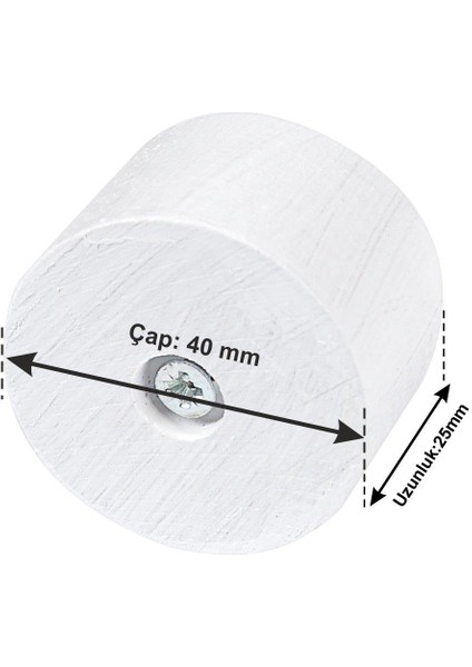 Masa Sandalye Mobilya Koltuk Ayak Yükseltici 6'lı Boy 25 mm Çap 4 cm Beyaz