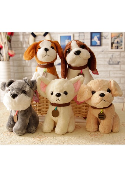 Simülasyon Mini Sevimli Köpek Peluş Oyuncak Bebek 20Cm (Yurt Dışından)