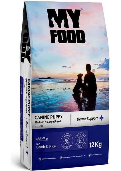 Kuzulu Pirinçli Yavru Orta/büyük Irk Köpek Maması Derma Support 12 kg