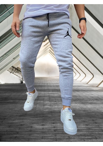 Yeni Stil Jordan Baskılı 4 Iplik Şardonlu Pamuk Dokuma Çok Kalın Dış Mekan Erkek Eşofman Altı