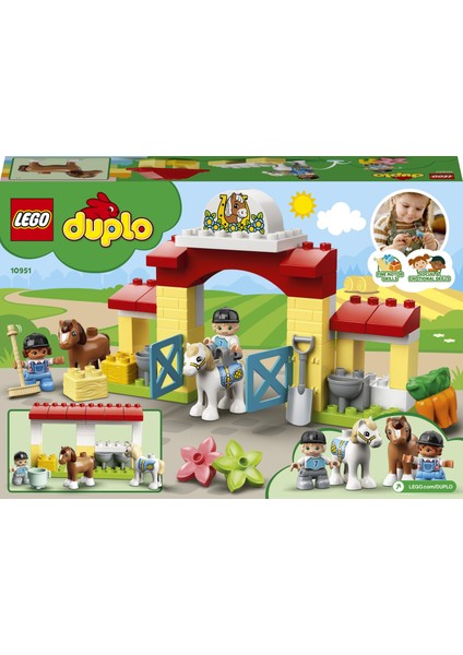 ® DUPLO® At Ahırı ve Midilli Bakımı 10951 Okul Öncesi Çocuklar için At ve Midilli Ahırı Oyuncak Yapım Seti (65 Parça)