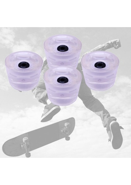 70MM Kaykay Tekerlekler Longboard Tekerlekler Yumuşak LED Flaş Pu 4 Adet Spor Beyaz Siyah Için (Yurt Dışından)