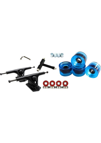 Alaşım 7 '' Kaykay Kamyon Köprü Rulmanlar Longboard Tekerlekler Rulo Anahtarı Temizle Mavi (Yurt Dışından)