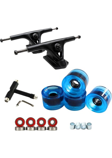 Alaşım 7 '' Kaykay Kamyon Köprü Rulmanlar Longboard Tekerlekler Rulo Anahtarı Temizle Mavi (Yurt Dışından)