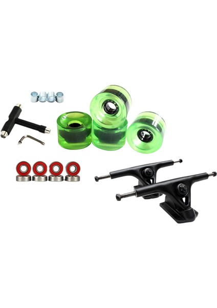 Alaşım 7 '' Kaykay Kamyon Köprü Rulmanlar Longboard Tekerlekler Rulo Anahtarı Temizle Yeşil (Yurt Dışından)