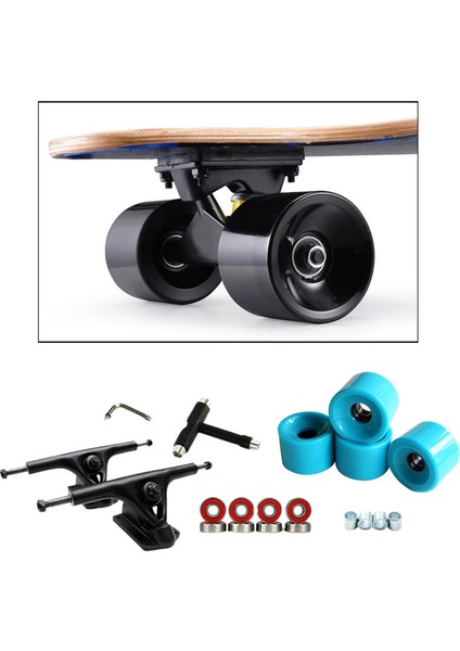 Alaşım 7 '' Kaykay Kamyon Köprü Rulmanlar Longboard Tekerlekler Rulo Anahtarı Mavi (Yurt Dışından)
