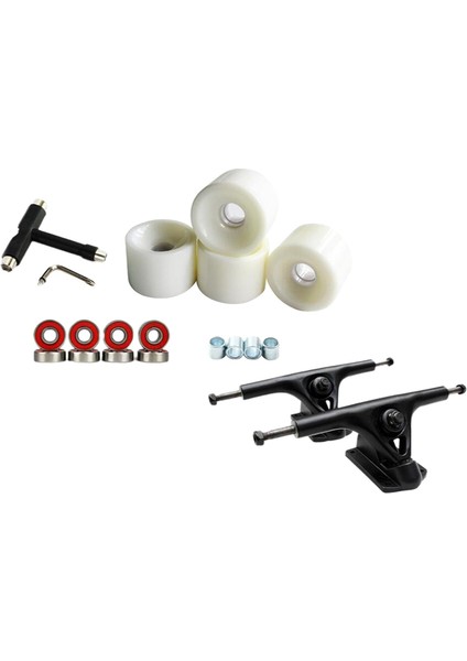 Alaşım 7 '' Kaykay Kamyon Köprü Rulmanlar Longboard Tekerlekler Rulo Anahtarı Beyaz (Yurt Dışından)