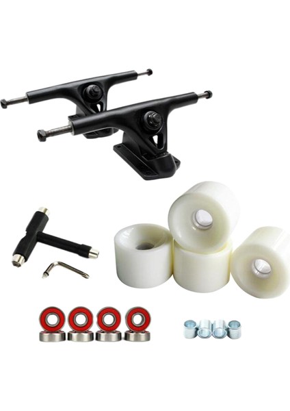 Alaşım 7 '' Kaykay Kamyon Köprü Rulmanlar Longboard Tekerlekler Rulo Anahtarı Beyaz (Yurt Dışından)