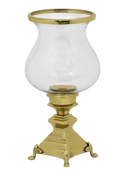 La Medorelise Beyaz Renk Gold Ayrıntılı Büyük Boy Mumluk 20.3 x 20.3 x 40.6 cm