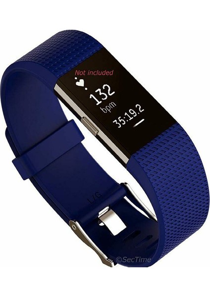 Fitbit Charge 2 Kordon Silikon Kayış Spor Kordon Yumuşak Lacivert