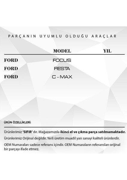 Ford Focus, Fiesta, C-Max Için Tavan Anten Çubuğu - 40 cm -