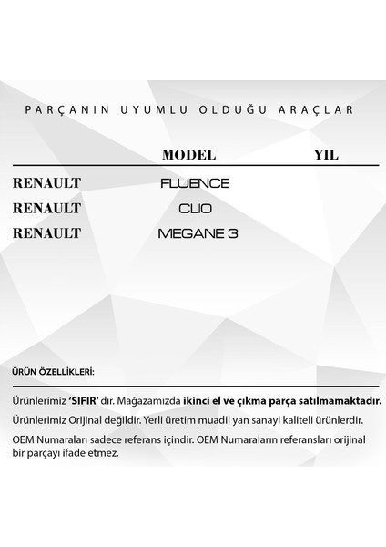 Renault Fluence, Megane 3, Clio Için Tavan Anten Çubuğu - 27 cm -