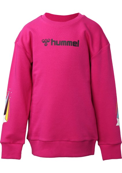 921386-2097 Bisiklet Yaka Regular Fit Baskılı Pembe Kız Çocuk Sweatshirt