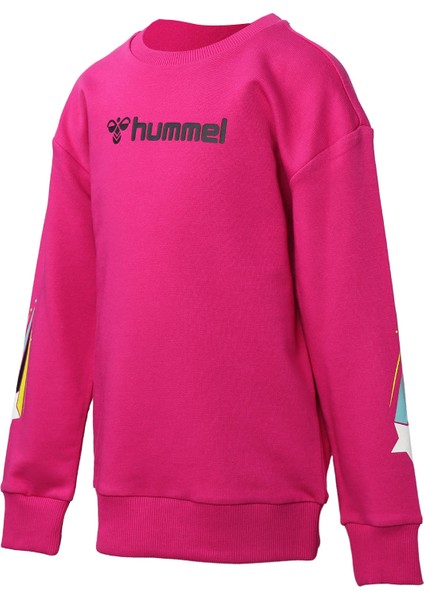 921386-2097 Bisiklet Yaka Regular Fit Baskılı Pembe Kız Çocuk Sweatshirt modelleri
