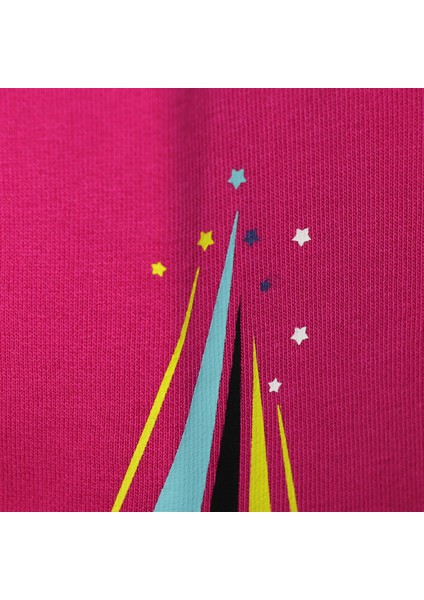 921386-2097 Bisiklet Yaka Regular Fit Baskılı Pembe Kız Çocuk Sweatshirt fırsatları