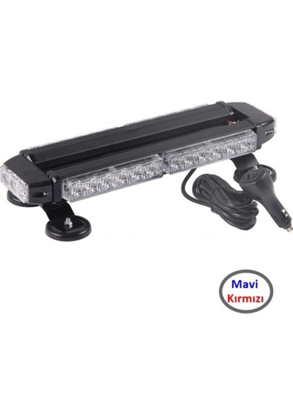 Çakar Lamba Çift Taraflı 30 LED Mavi-Kırmızı 38*16,5*7,5 cm / LAPA522