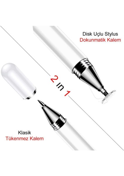 Teclast X16 Uyumlu Dokunmatik Kalem Passive Stylus 2in1 Tablet Kalemi Çizim & Yazı Kalemi