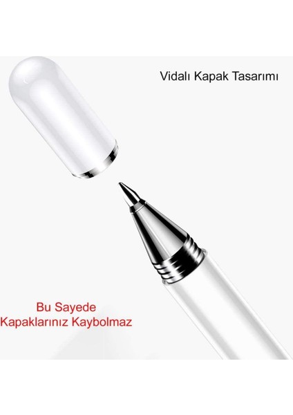 Lenovo Yoga Tab 11 Uyumlu Dokunmatik Kalem Passive Stylus 2in1 Tablet Kalemi Çizim & Yazı Kalemi